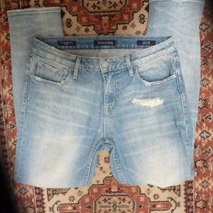 Vigoss Women's Blue Ace Ripped Skinny Jeans In Medium Wash